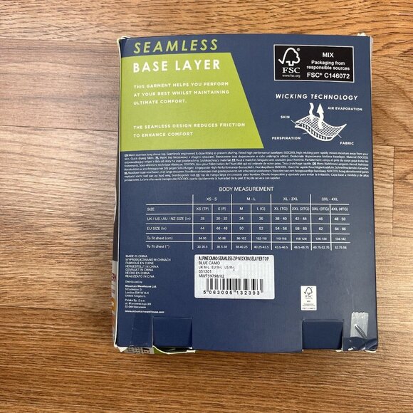 Mountain Warehouse Extreme Base Layer Zip Neck Top Men's M/L Extra Warm NEW - Picture 4 of 9